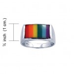 Rectangular Rainbow Silver Ring