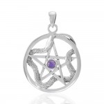 The Star with Weaving Snake Silver Pendant
