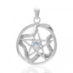 The Star with Weaving Snake Silver Pendant