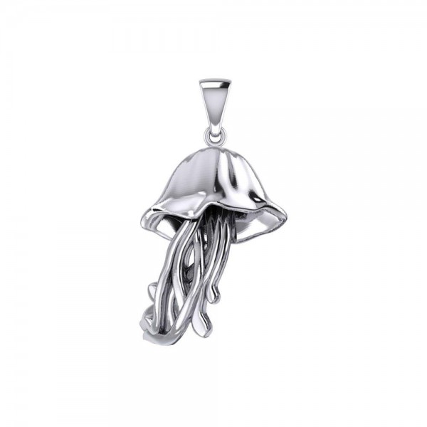 Box Jellyfish Silver Pendant