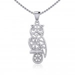 Silver Flower of Life Owl Pendant