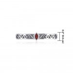 Silver Celtic Spiral Ring with Marquise Gemstone