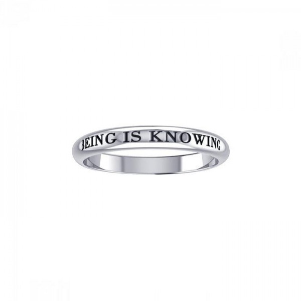 Being is Knowing Empower Words Silver Ring