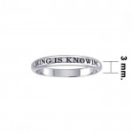 Being is Knowing Empower Words Silver Ring