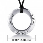 Believe Silver Pendant and Cord Set