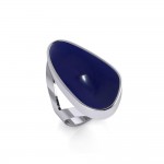 Modern Abstract Inlaid Silver Ring