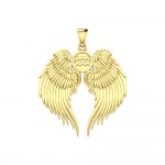 Pendentif en or massif Ailes d’ange gardien avec signe du zodiaque du Verseau