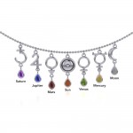In the realm of pure expression ~ Sterling Silver Planetary Symbols Necklace Jewelry with Gemstones