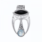 An elegant fusion of art ~ Sterling Silver Celtic Maori Pendant Jewelry with Gemstone Centerpiece