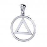 AA Symbol Silver Pendant