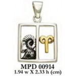 Aries Zodiac Symbol Silver Pendant