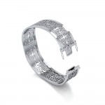 Grand bracelet silver Elegance Hollow Celtic Knot avec serrure ouverte