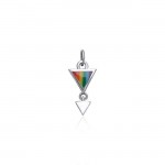 Rainbow Triangle Silver Charm