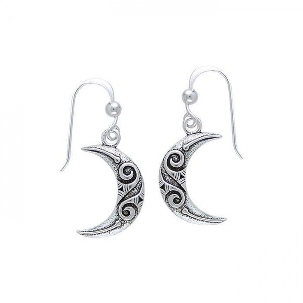Celtic Spiral Moon Earrings
