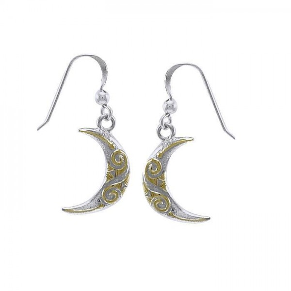 Celtic Moon Spiral Earrings
