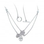 Abstract Elegance Antique Silver Necklace with Gems