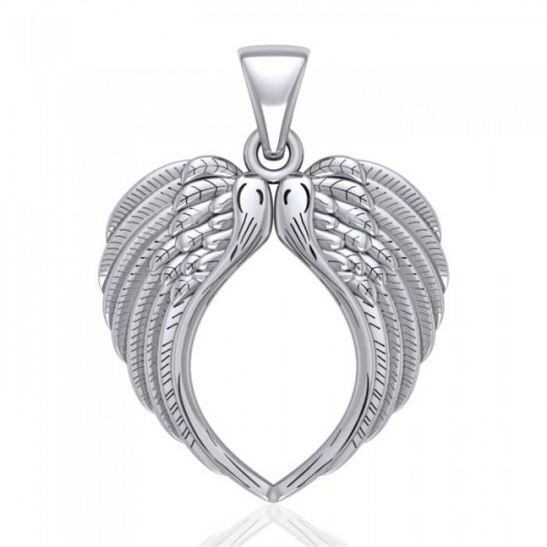 Feel the Tranquil Angel Wings ~ Sterling Silver Jewelry Large Pendant