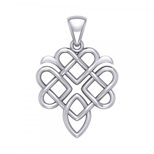 Triple Celtic Knotwork Heart Pendentif Argent