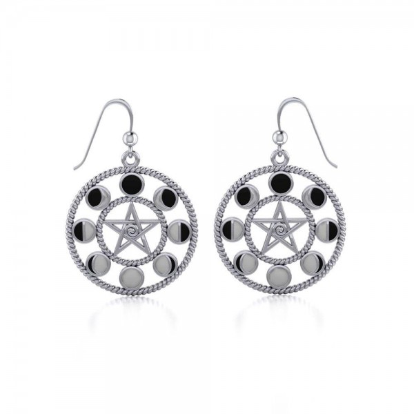Moon Phase Silver The Star Earrings
