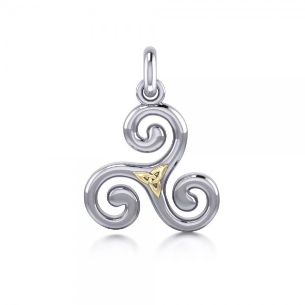 Celtic Triskele Silver & Gold Pendant