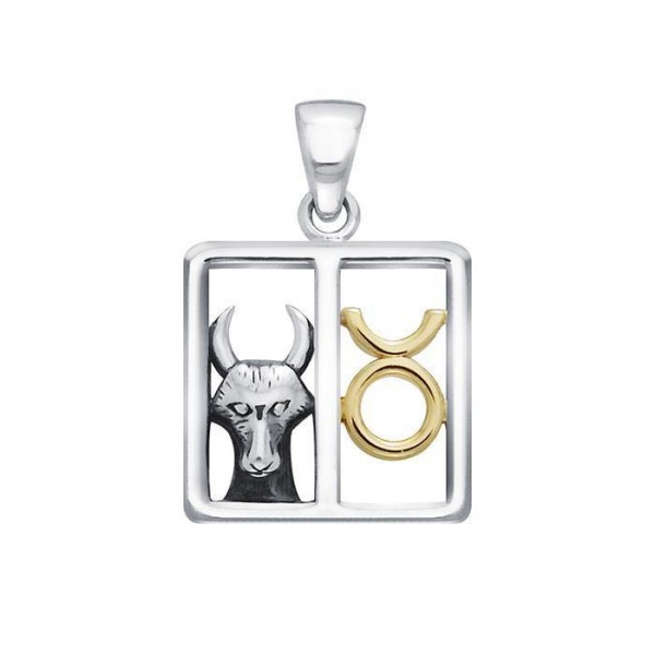 Taurus Zodiac Symbol Silver Pendant