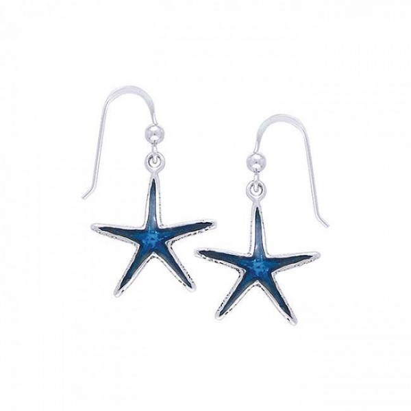 Boucles d’oreilles incrustées en argent Starfish