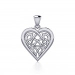 Celtic Knot Heart Sterling Silver Pendant
