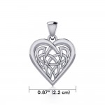 Celtic Knot Heart Sterling Silver Pendant