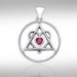 AA Heart in Recovery Silver Pendant