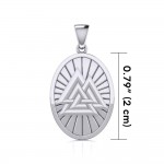 Sterling Silver Viking Valknut Oval Pendant Jewelry