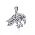 Mythical Raven Silver Jewelry Pendant