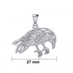 Mythical Raven Silver Jewelry Pendant