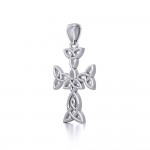 Celtic Triquetra or Trinity Knot Cross Silver Pendant
