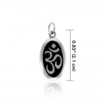 Oval Om Silver Charm