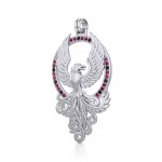 The Majestic Phoenix ~ Sterling Silver Necklace with Gemstones Accent