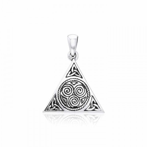 Celtic Trinity Knot Triskelion Triangle Pendant