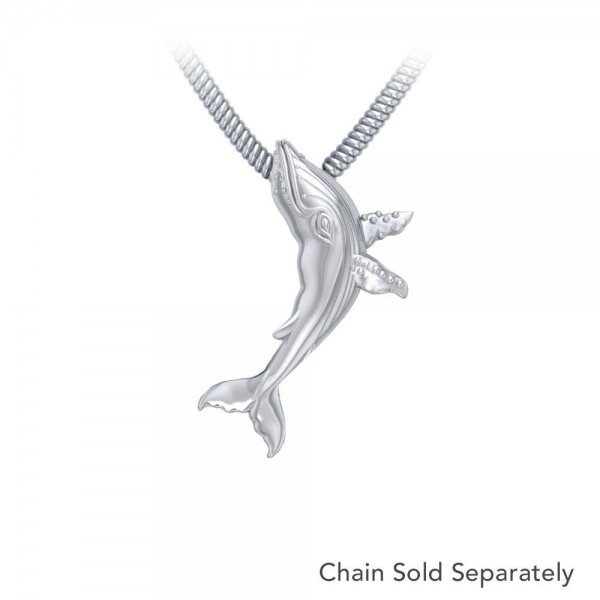 Sterling Silver Humpback Whale Pendant
