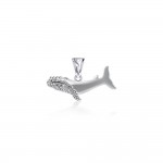 Lovely Humpback Whale Silver Pendant