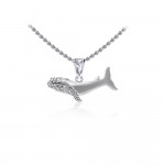 Lovely Humpback Whale Silver Pendant