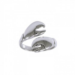 Lobster Claw Silver Wrap Ring 