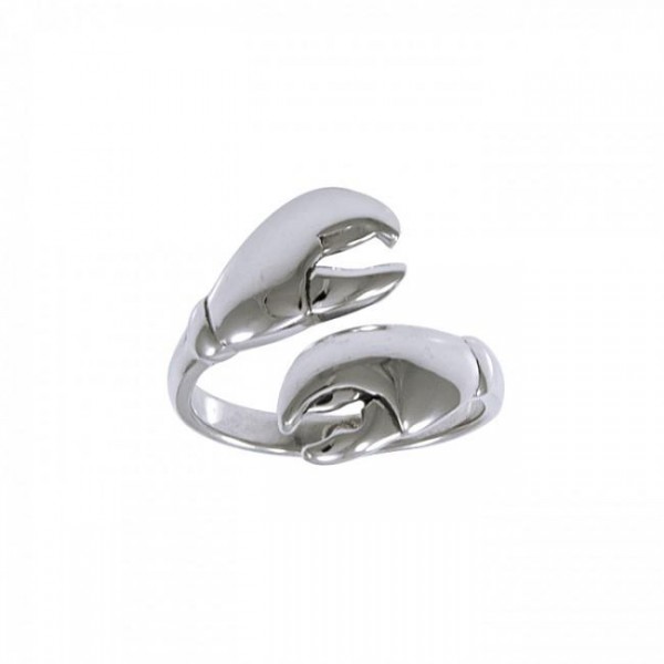 Lobster Claw Silver Wrap Ring