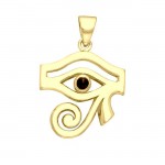 Eye of Horus Gemstone Solid Gold Pendant