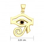 Eye of Horus Gemstone Solid Gold Pendant