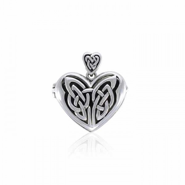 Eternal Heart Celtic Knot Silver Locket