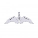 Pendentif en argent Guardian Angel Wings avec signe du zodiaque Gémeaux