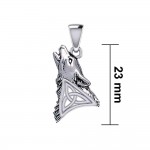 Pendentif Celtic Howling Wolf Silver