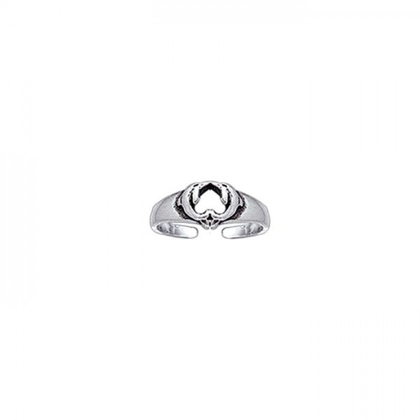 Kissing Dolphins Silver Toe Ring