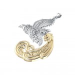 Multifaces et Alighting Phoenix ~ Pendentif de bijoux en argent sterling avec accents d’or et de pierres précieuses 14 carats