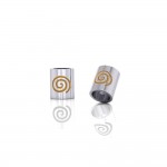 Cylinder with Spiral Silver Bead