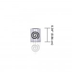 Cylindre avec perle d’argent en spirale